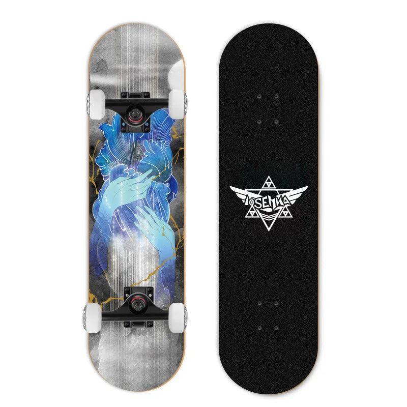 Patineta de Doble Kick para Principiantes, 7 Capas de Madera de Arce, Cuatro Ruedas, Cruiser Urbano, Tabla Completa para Adultos, Hombres, Mujeres y Adolescentes