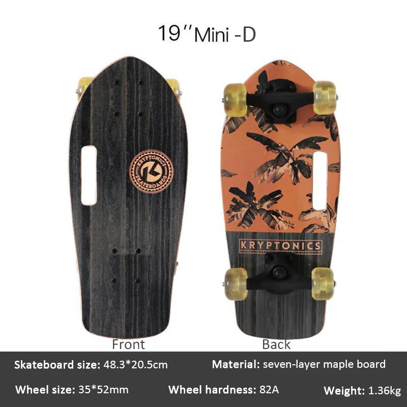 Mini Patineta Portátil de 19 Pulgadas, Patineta Completa de Madera de Arce, Patineta de Alta Velocidad para Niños, Adultos, Principiantes y Perros