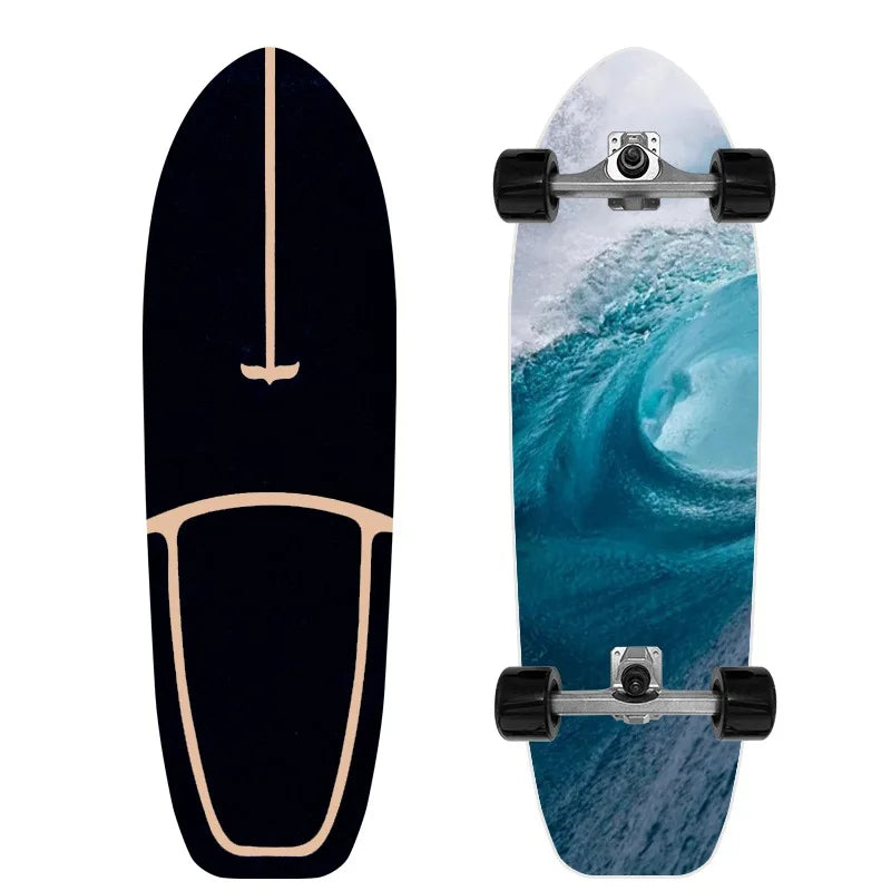 Surf Land Skateboard Arce Single Kick Carving Cruiser Skate Board Longboard Pumping Cool Side Sport Street Gym al aire libre