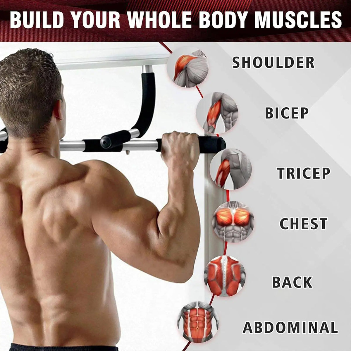 Barra de dominadas ajustable para ejercicio en casa, entrenamiento de gimnasio, barra horizontal para marco de puerta, equipo deportivo de fitness.