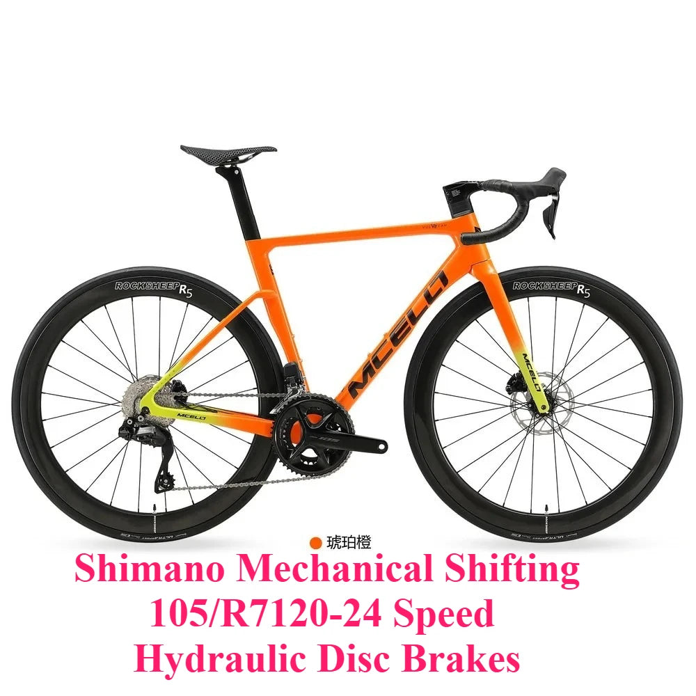 Bicicleta de carretera de fibra de carbono T800 de alto rendimiento, ultraligera de 7,5 kg, edición dedicada al equipo de carreras YUZHE, V2 105 Di2 R7170-24S, con frenos de disco hidráulicos