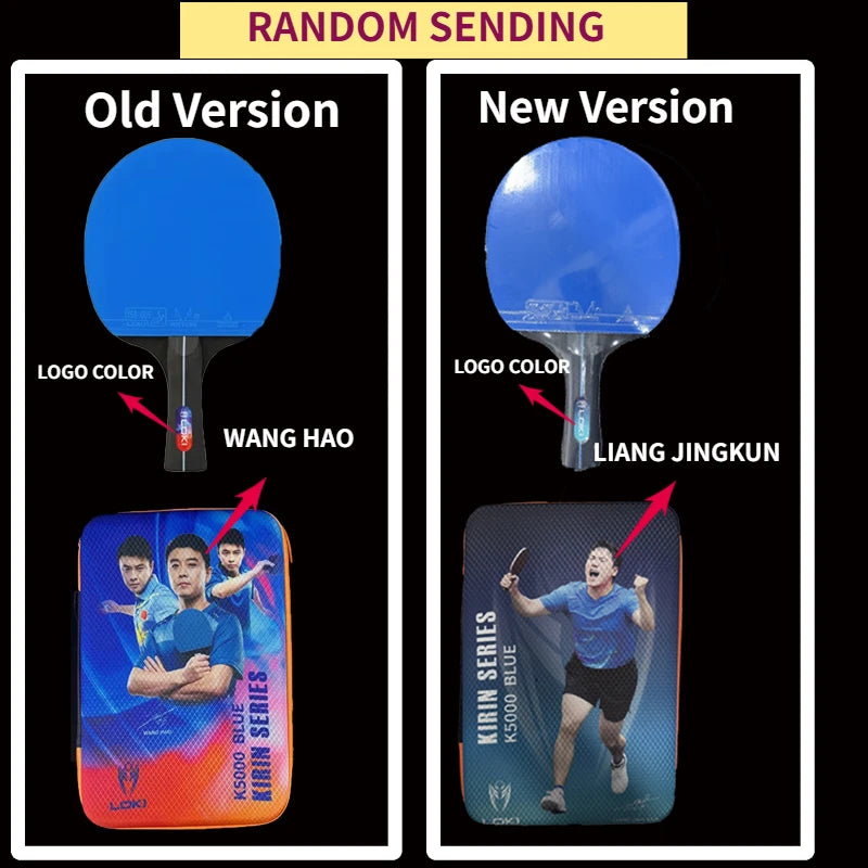 Juego de raquetas de tenis de mesa LOKI K5000, 1 ud./2 uds., raquetas de Ping Pong para entretenimiento en el hogar con goma de Ping Pong de Color azul