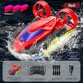 Barco de control remoto 2 en 1 de agua y tierra, aerodeslizador anfibio, 2.4G EPP, rotación de 360°, impermeable, coche RC de alta velocidad, barco aerodeslizador