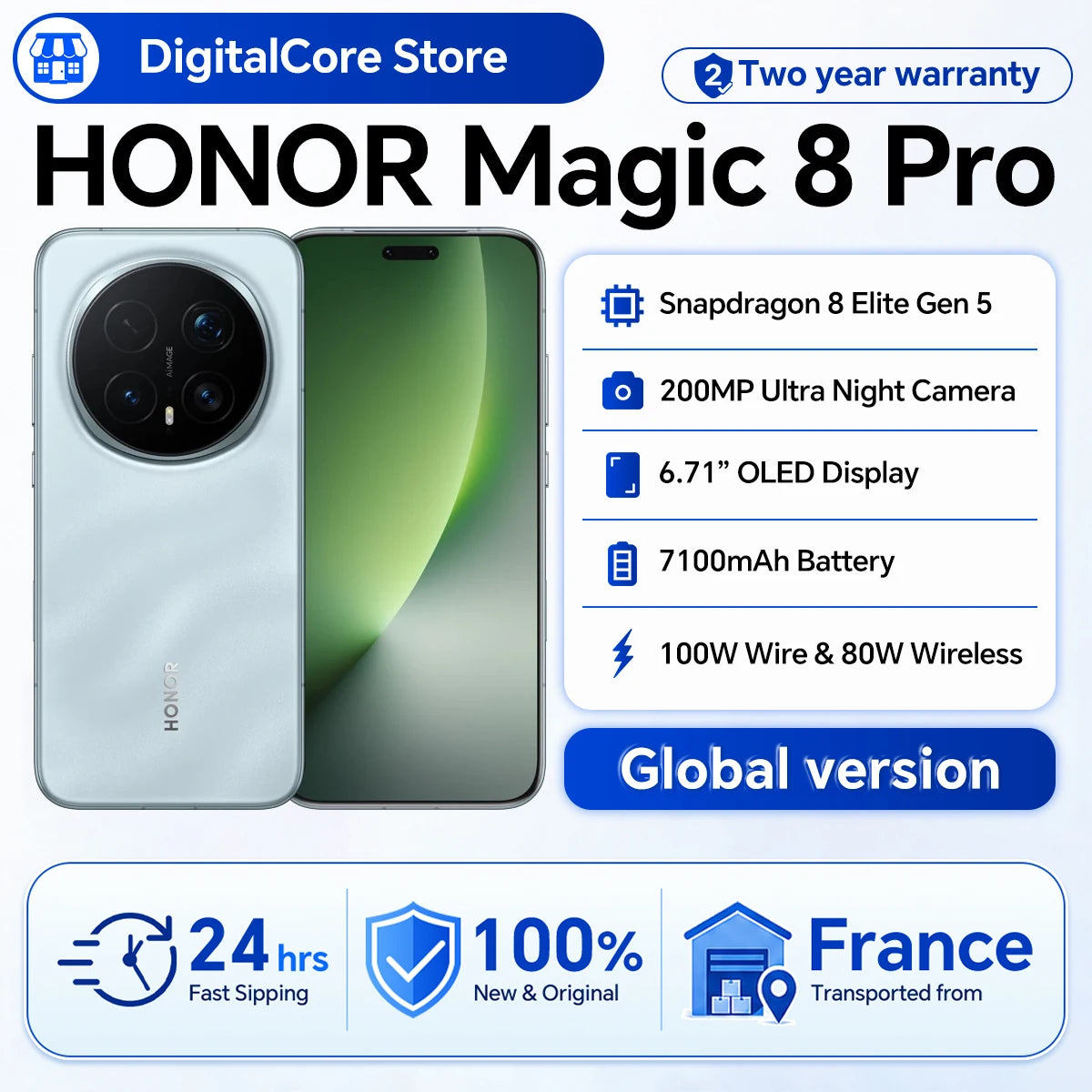 Smartphone Honor Magic 8 Pro 5G Versión Global Snapdragon 8 Elite Gen 5 200MP Aimage 7100mAh 100W OLED 6.71'' NFC eSIM Teléfono Honor
