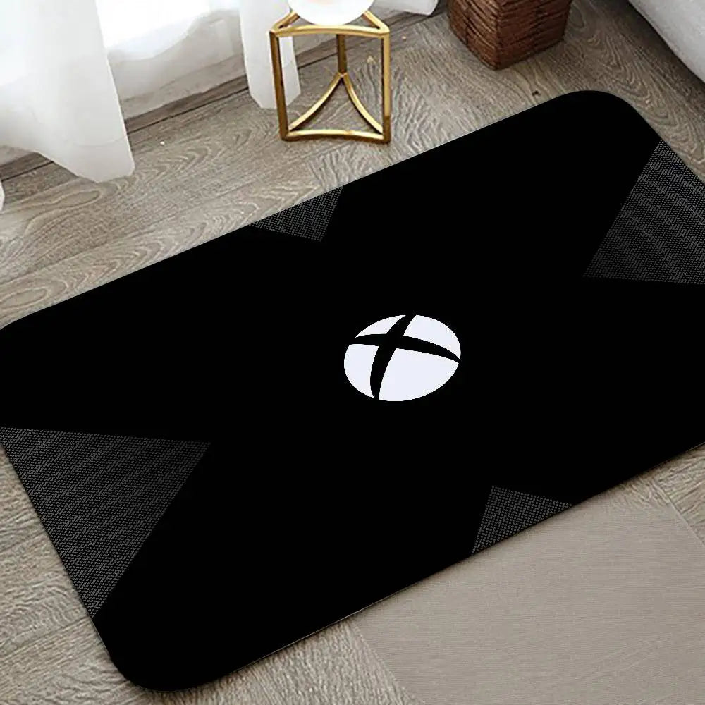 Alfombra de suelo con logotipo Cool H-XBox-S, alfombra de puerta de franela estampada con patrón, adecuada para baño, sala de estar, decoración del hogar