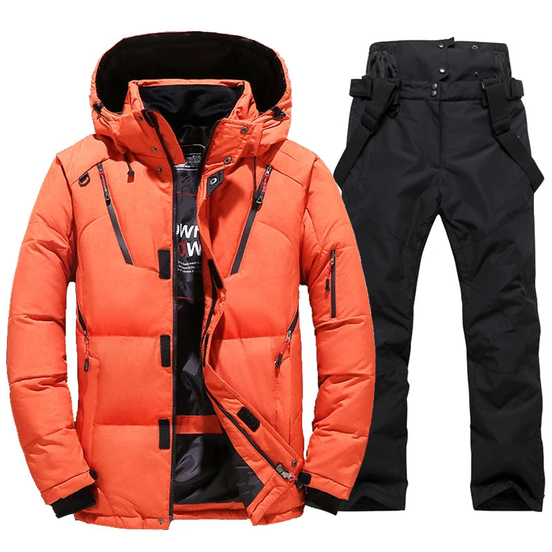 Traje de esquí para hombre, Parkas de nieve cálidas a prueba de viento para deportes al aire libre, chaquetas y pantalones de esquí, ropa de Snowboard para hombre, monos, nuevo, Invierno