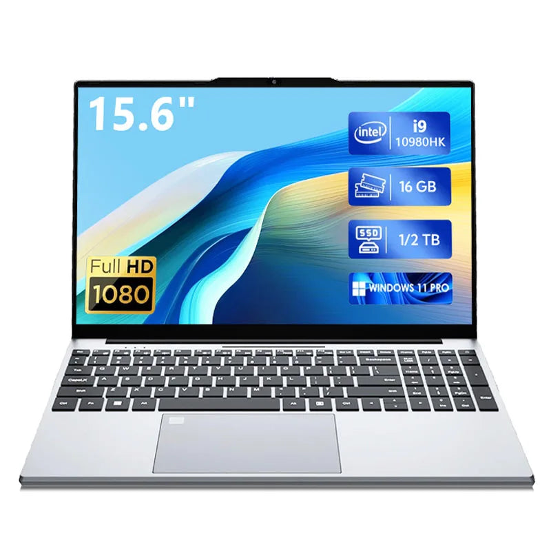 Portátil Intel Core i9 10980HK Laptop 16GB RAM 1TB 2TB SSD Windows 11 Computadora gaming de 15.6 pulgadas con desbloqueo por huella dactilar PC 4K