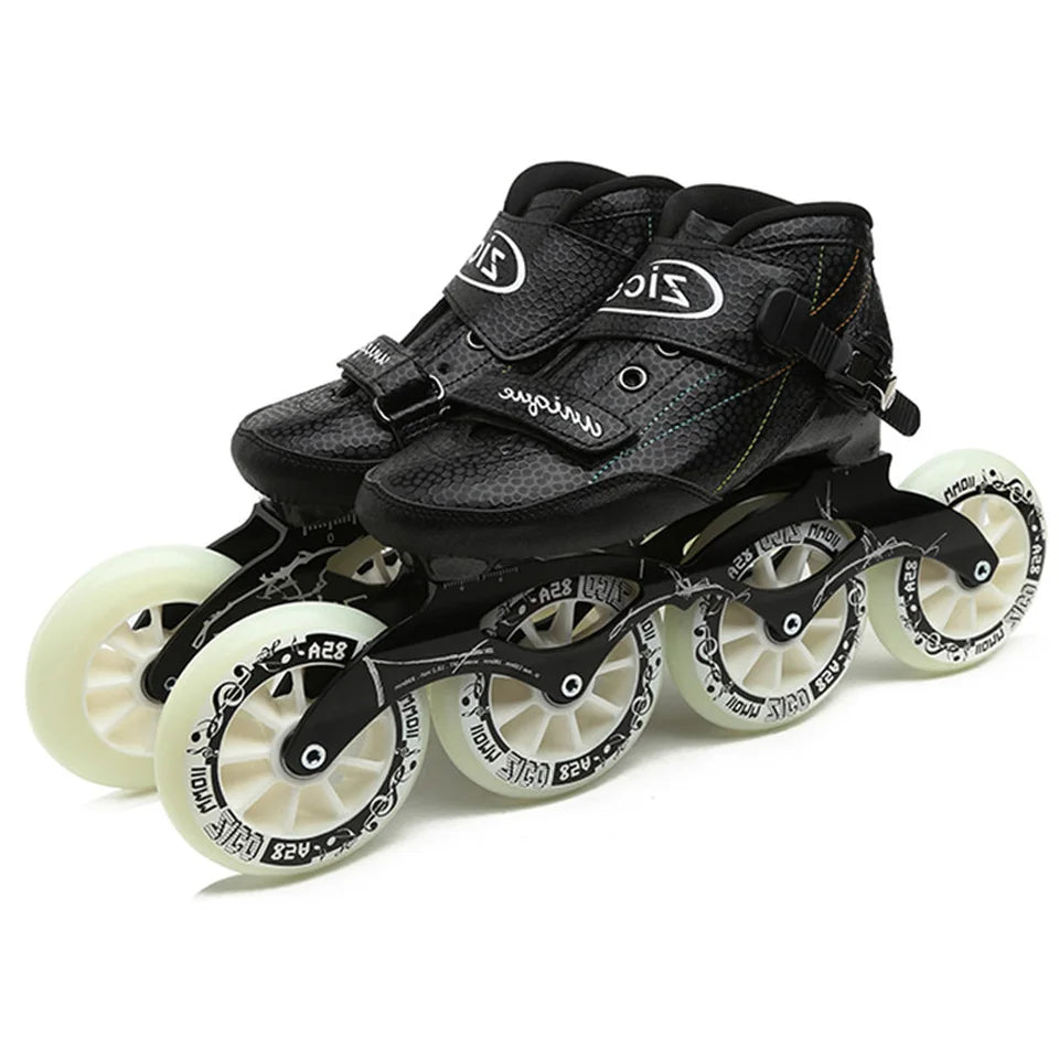 Patines en línea patines de velocidad originales ZICO zapatos de Skate de fibra de carbono patines de patinaje de carreras profesionales 4*90/100/110mm /3*125mm