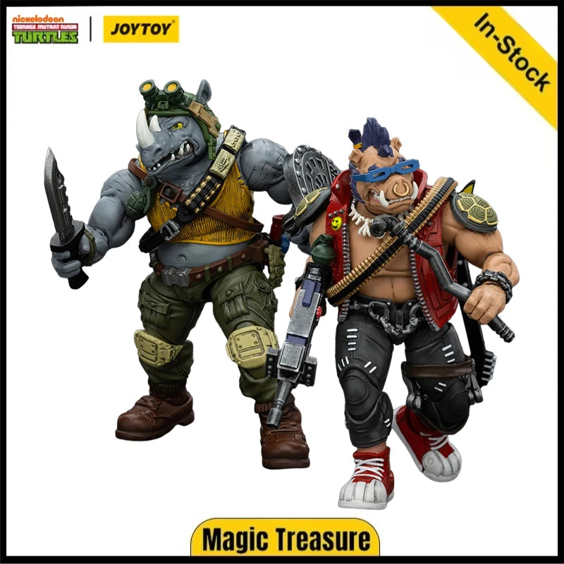 【En stock】JOYTOY TMNT Ninja Turtles Bebop Rocksteady Colección Modelos Juguetes Regalo Colección Adornos Figura de acción 1/18