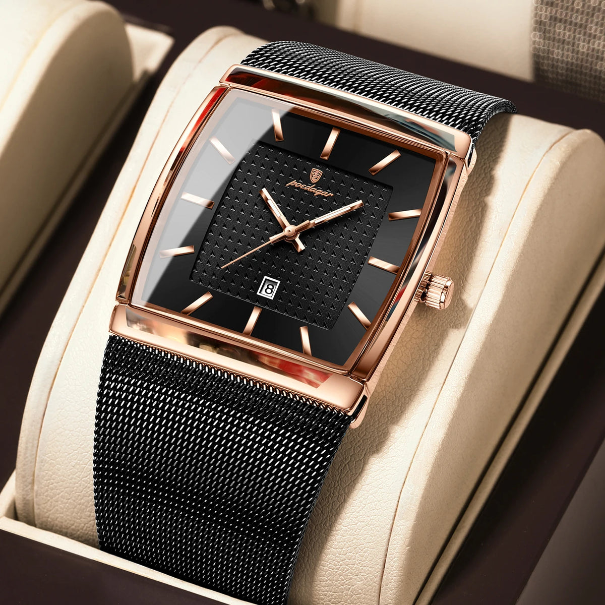 Reloj de pulsera de lujo para hombre POEDAGAR, resistente al agua, luminoso, con malla de acero inoxidable, fecha, reloj de cuarzo para hombre, estilo elegante y de negocios