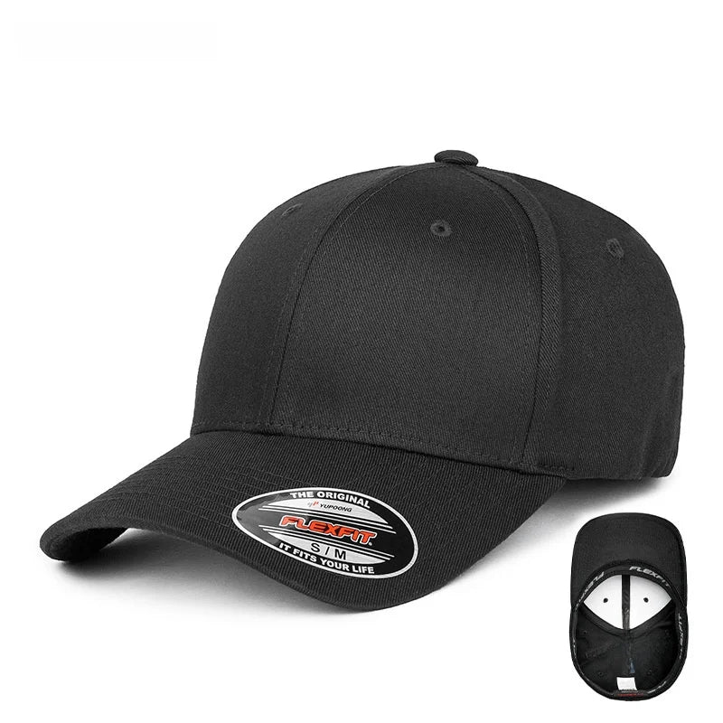 Gorra de béisbol FLEXFIT para hombre, gorra deportiva para exteriores, cierre completo, circunferencia de cabeza grande, ala corta, transpirable, parasol