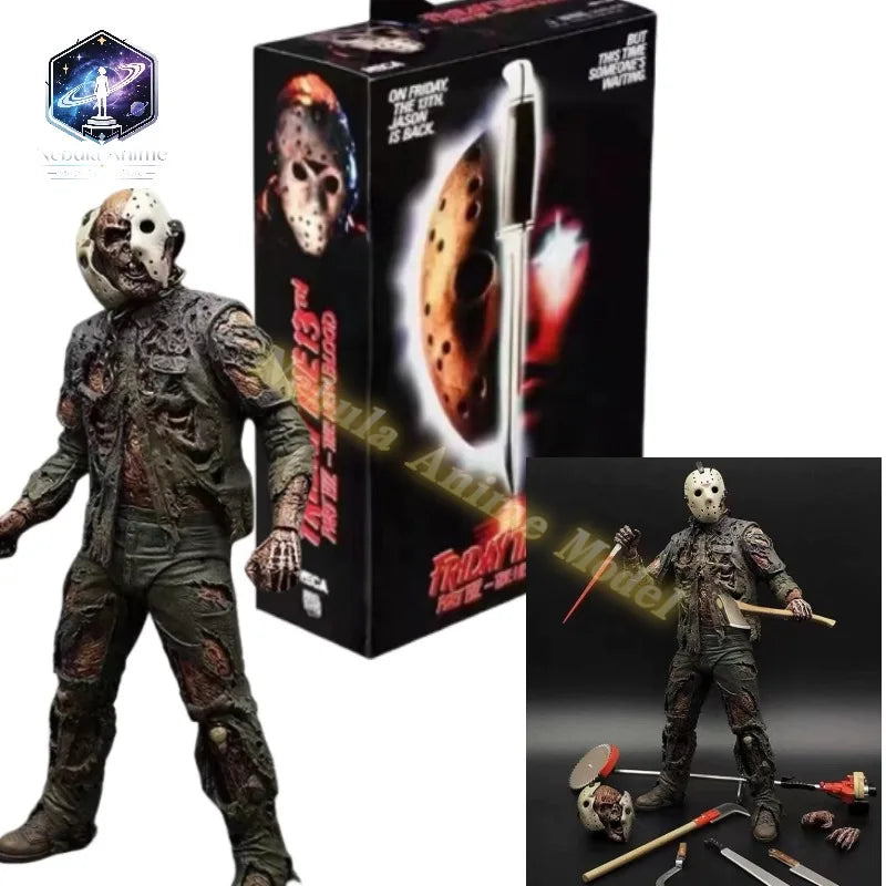 NECA 42003 Jason Voorhees, Viernes 13, Parte VII: The New Blood, figura de acción articulada de 17,8 cm, modelo de terror, regalo.