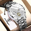 Reloj de pulsera creativo POEDAGAR para hombre, reloj de cuarzo empresarial de acero inoxidable, cronógrafo, resistente al agua, luminoso, a la moda