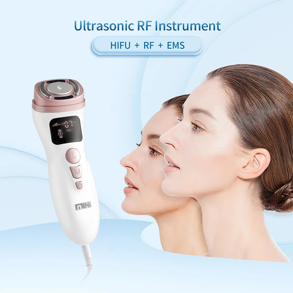 Mini máquina HIFU ultrasónica RF EMS HIFU, dispositivo de estiramiento de la piel para estiramiento Facial, barbilla, cuello, ojos, masajeador antiarrugas para uso doméstico