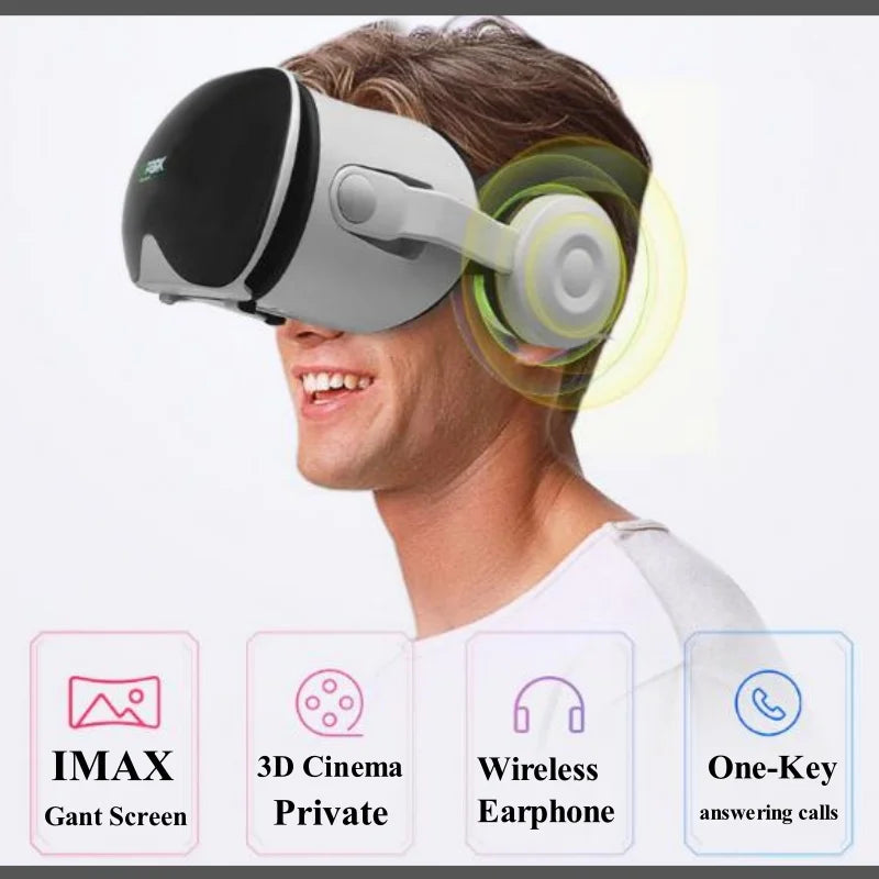 Gafas VR de realidad Virtual inalámbricas J70 4K originales, estéreo, vídeos 3D, caja de cartón de Google, auriculares, casco para teléfono inteligente Max 6,7"