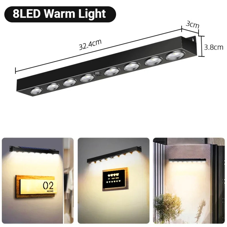 4/8LED Solar Outdoor Waterproof Wall Light with Lens Super Bright Garden Decoration Solar Signboard Lights Doorplate Lamp