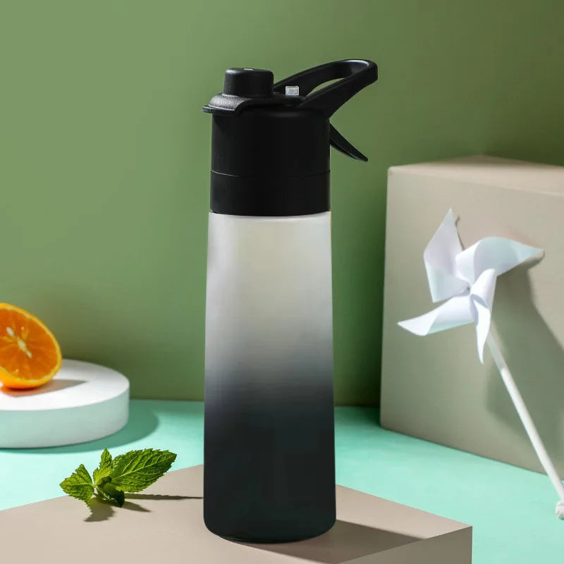 Botella de agua pulverizada de 650ml, botella de agua portátil para deportes al aire libre para niñas, gimnasio, Fitness, artículos para beber, senderismo, montar, botella de agua