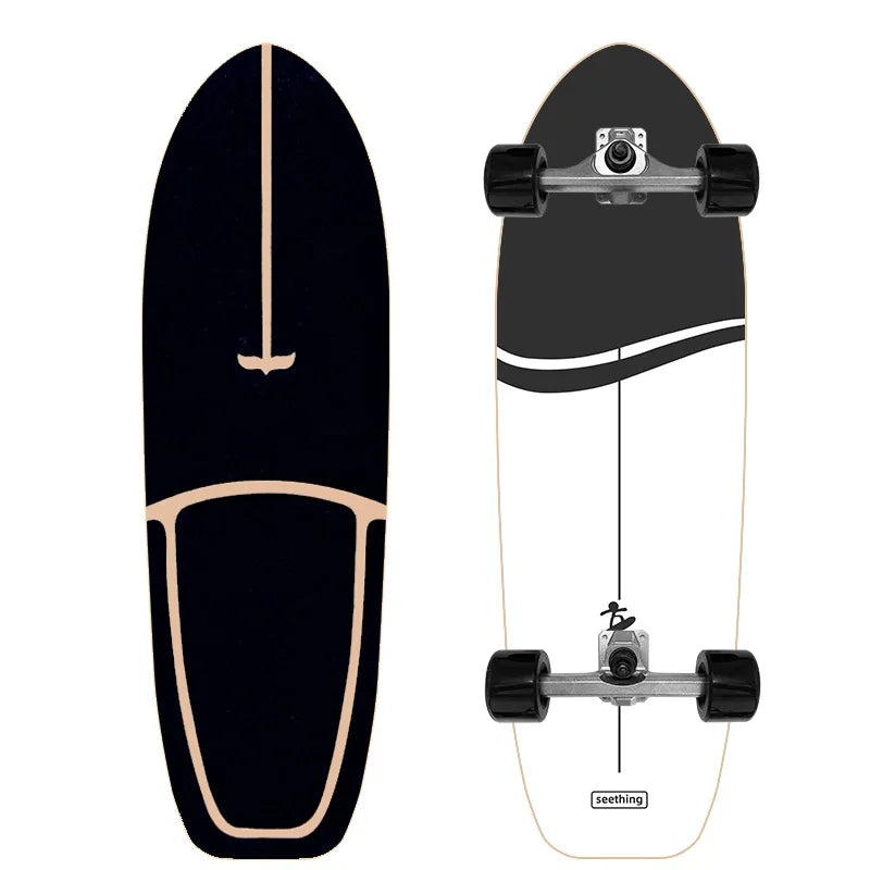 Surf Land Skateboard Arce Single Kick Carving Cruiser Skate Board Longboard Pumping Cool Side Sport Street Gym al aire libre