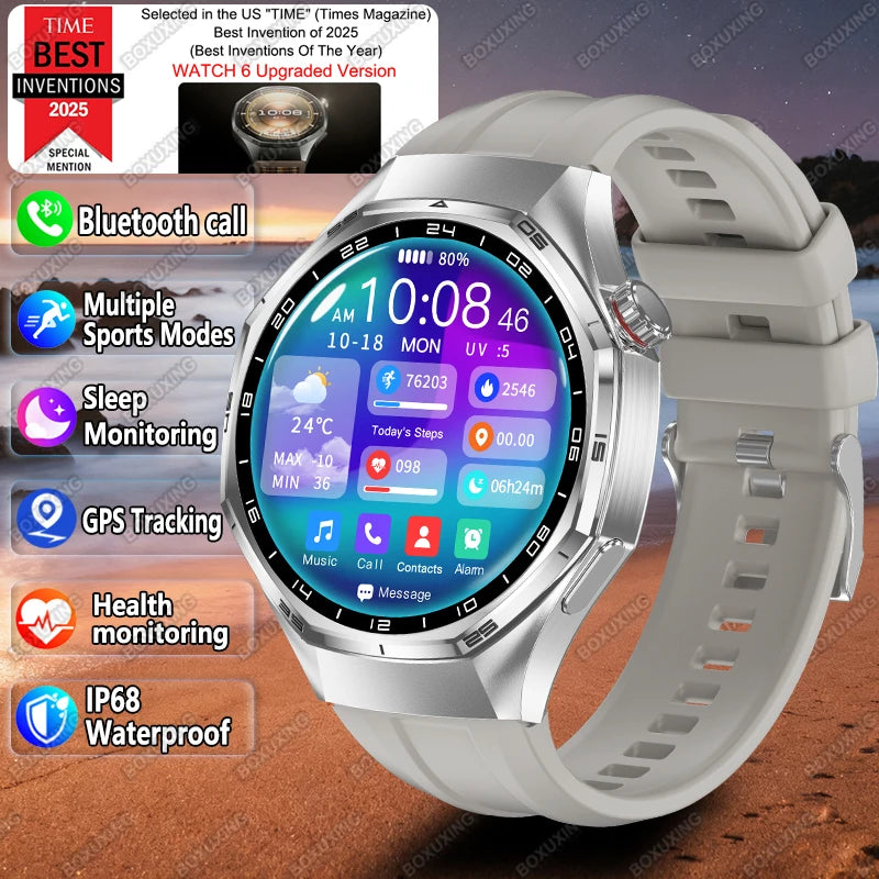 Reloj inteligente 2026 Nueva Versión Global Watch 6 Pro GPS para hombre, pantalla AMOLED, seguimiento deportivo, llamada Bluetooth, smartwatch resistente al agua