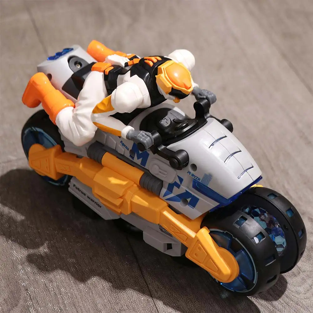 360 Rotating Electric Stunt Motorcycle Transformable Dynamic Light Deformation Motorcycle Toy Motorbike Interactive