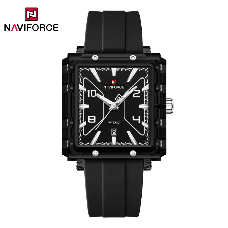Reloj de cuarzo para hombre NAVIFORCE de alta calidad, resistente al agua 50M, deportivo, con visualización de fecha, correa de silicona y manecillas luminosas, regalo para chico, Reloj Hombre