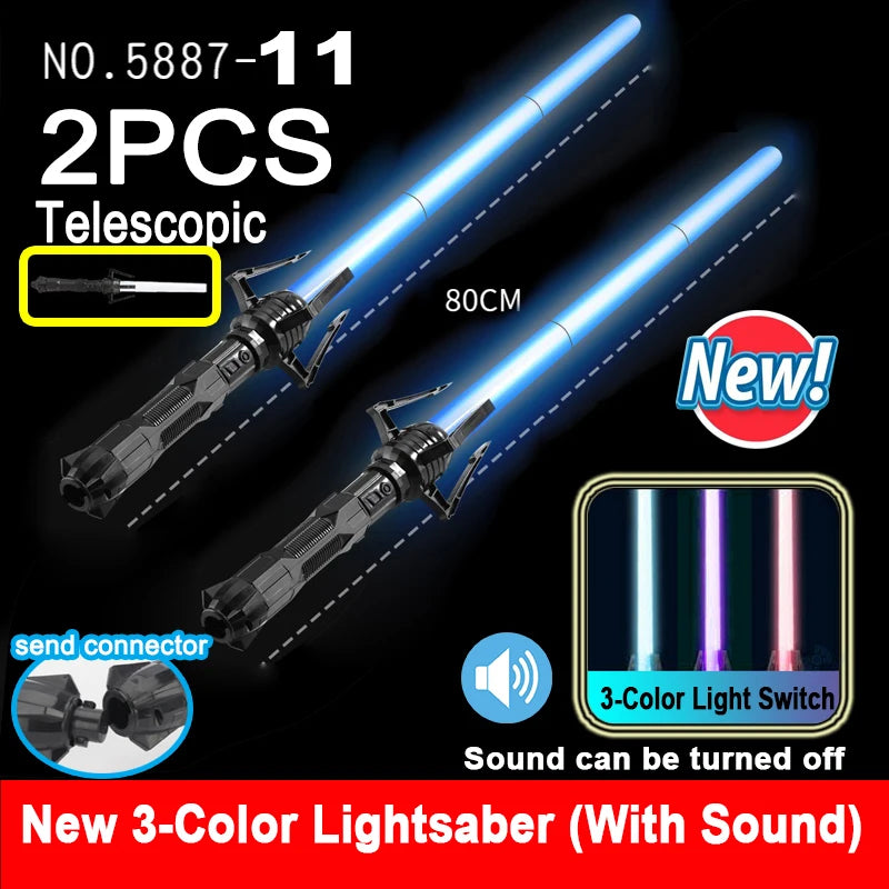 Nuevos juguetes de sable de luz láser RGB con 7 colores intercambiables, efectos de sonido Force FX, sonido de disparo (FOC), juguetes Jedi, regalos