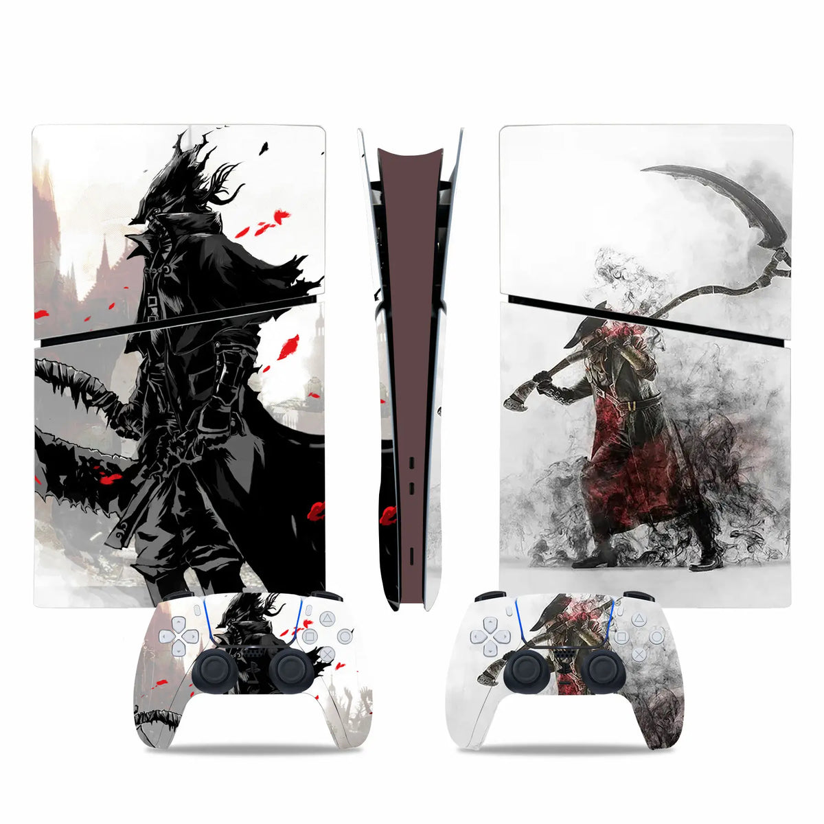 For PS5 Slim Digital Edition Console and 2 Controllers Geometry Design Skin PS5 Slim Digital Sticker Vinyl Wrap Cover Full Set