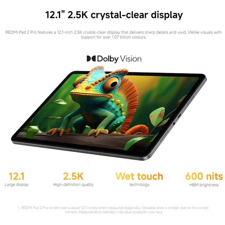 Versión global Redmi Pad 2 Pro Pantalla nítida de 12,1" y 2,5K Batería de gran capacidad de 12 000 mAh (típica) Procesador Snapdragon 7s Gen 4