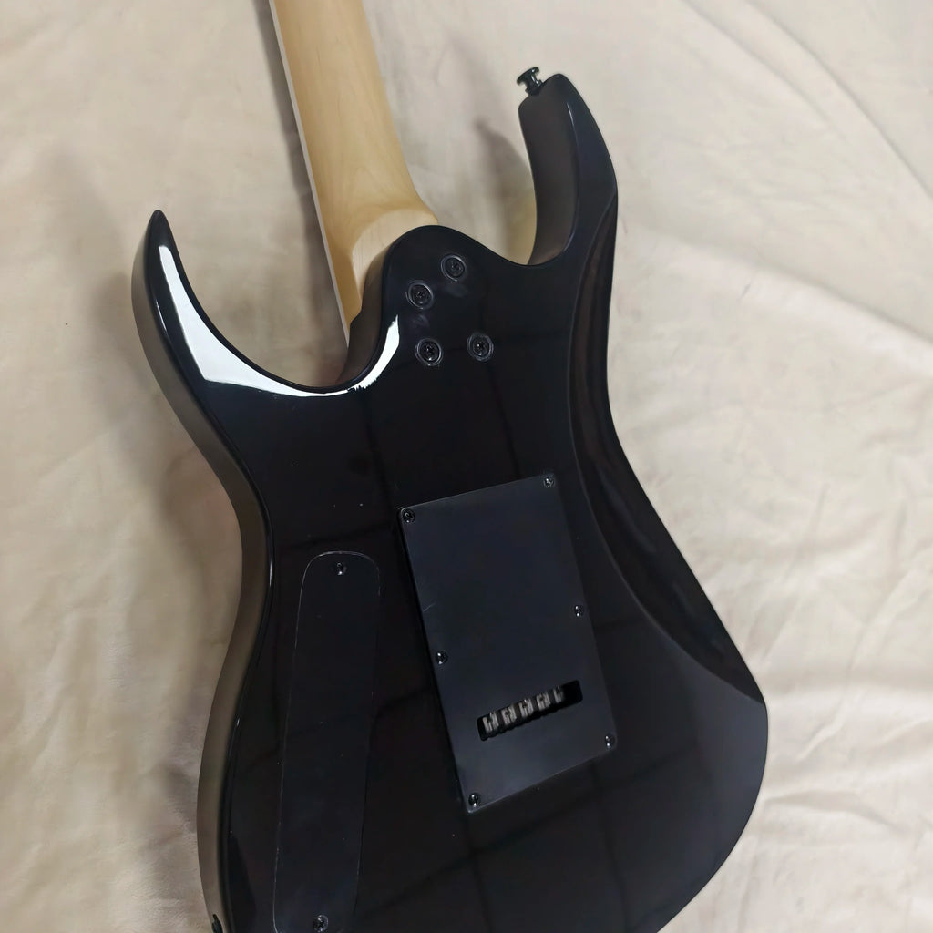 Guitarra Eléctrica Artística con Graffiti, Pintura Geométrica Colorida, Sistema de Doble Trémolo, Doble Humbucker, Guitarra de Metal Pesado, Disponible en Stock
