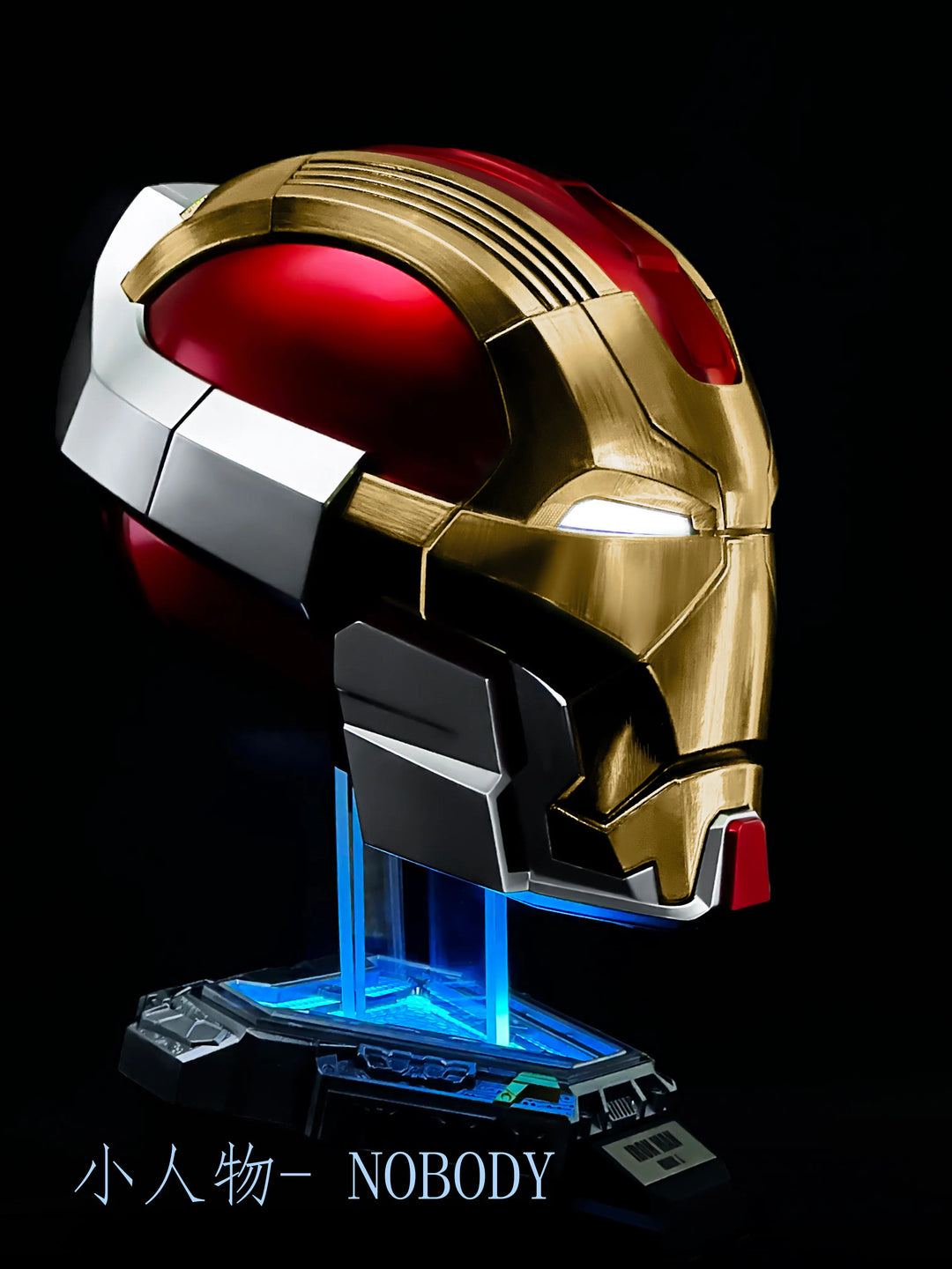 Nuevo Casco Iron Man Mk17 con Control por Voz, Portátil, Transformable, Control en Inglés, Altavoz Bluetooth Jarvis con Efecto de Pulverización
