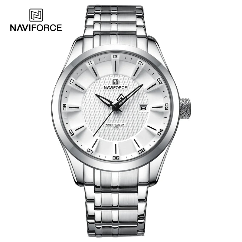 Reloj de pulsera para hombre NAVIFORCE, marca de lujo, fecha automática, reloj de negocios para hombre, acero inoxidable, deportivo, militar, reloj original para hombre 8032