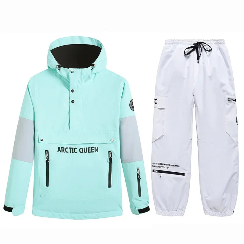 Conjuntos de Trajes de Nieve para Hombre y Mujer, Ropa de Snowboard, Ropa de Invierno para Exteriores, Sudadera con Capucha, Traje Impermeable, Chaqueta de Esquí + Pantalones