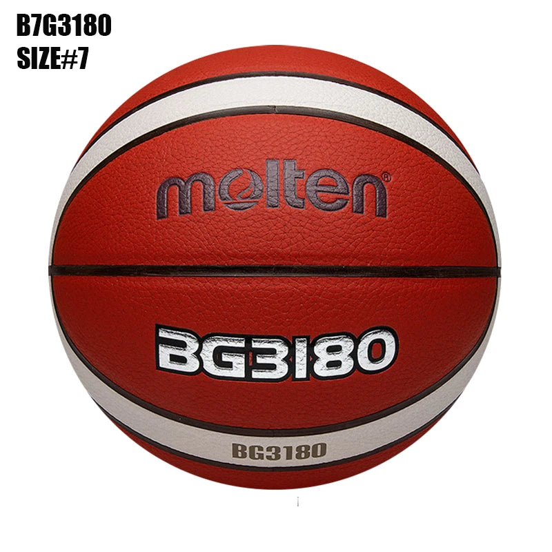 Balones de Baloncesto Originales Molten 2027, Tamaño 7/6/5, Material PU, para Juegos en Interiores y Exteriores, Entrenamiento, Hombres y Mujeres, Baloncesto