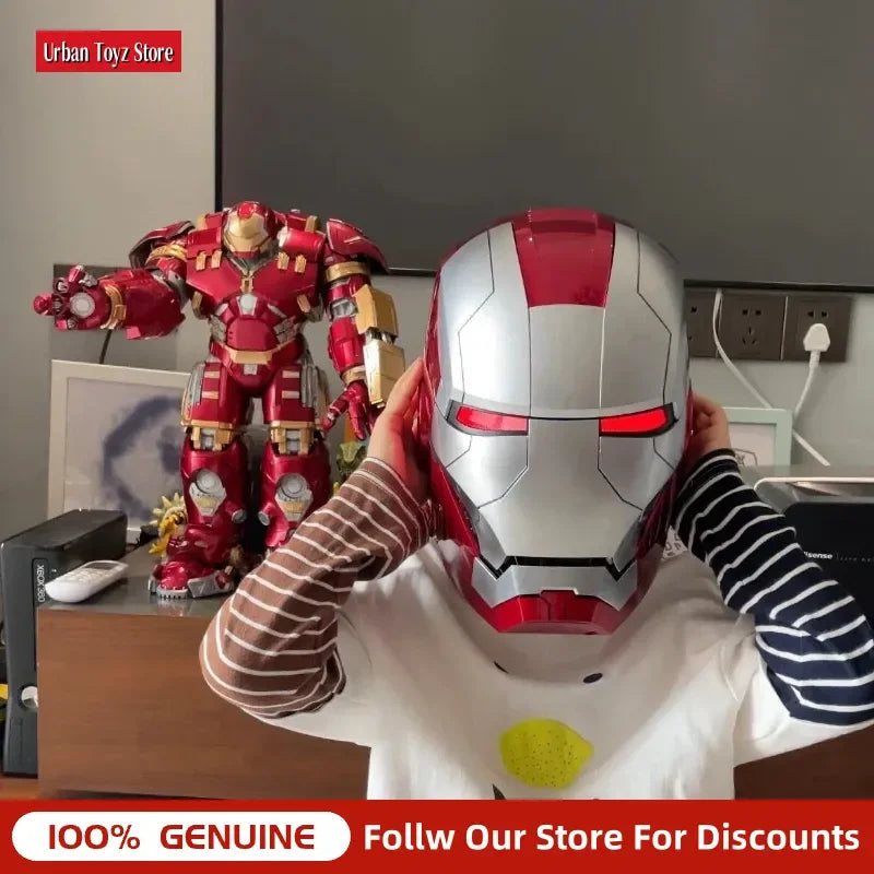 Casco Original de Iron Man MK5 de Avengers 1:1, Máscara Eléctrica Transformable con Activación por Voz, Coleccionable, para Regalo