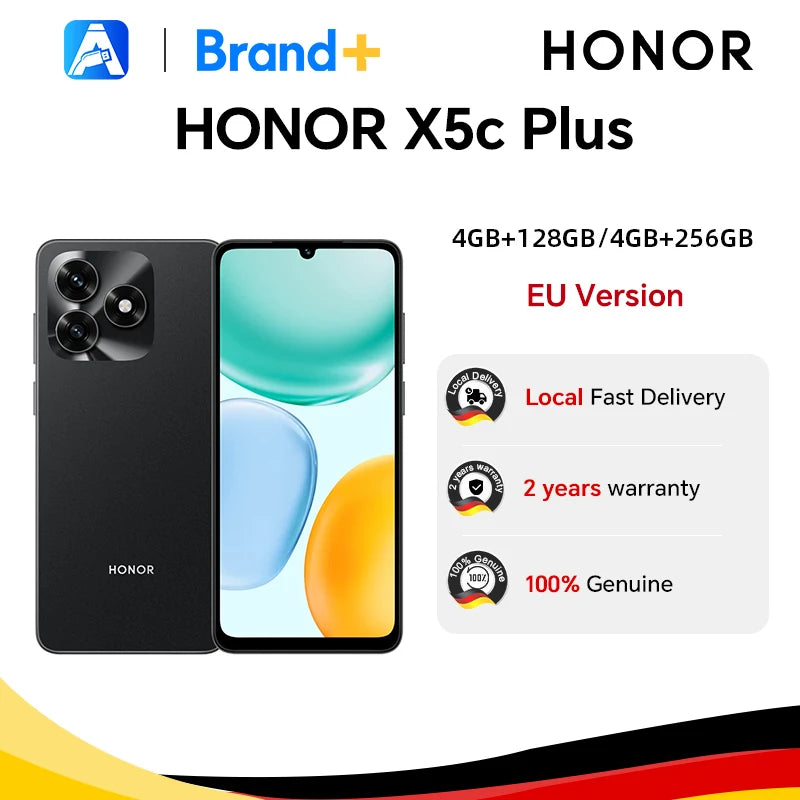 HONOR X5c Plus 4G, Versión EU, Smartphone 4G, Cámara principal de 50 MP, Batería de 5260 mAh, CPU Octa-core MTK, Pantalla LCD de 6.74 pulgadas