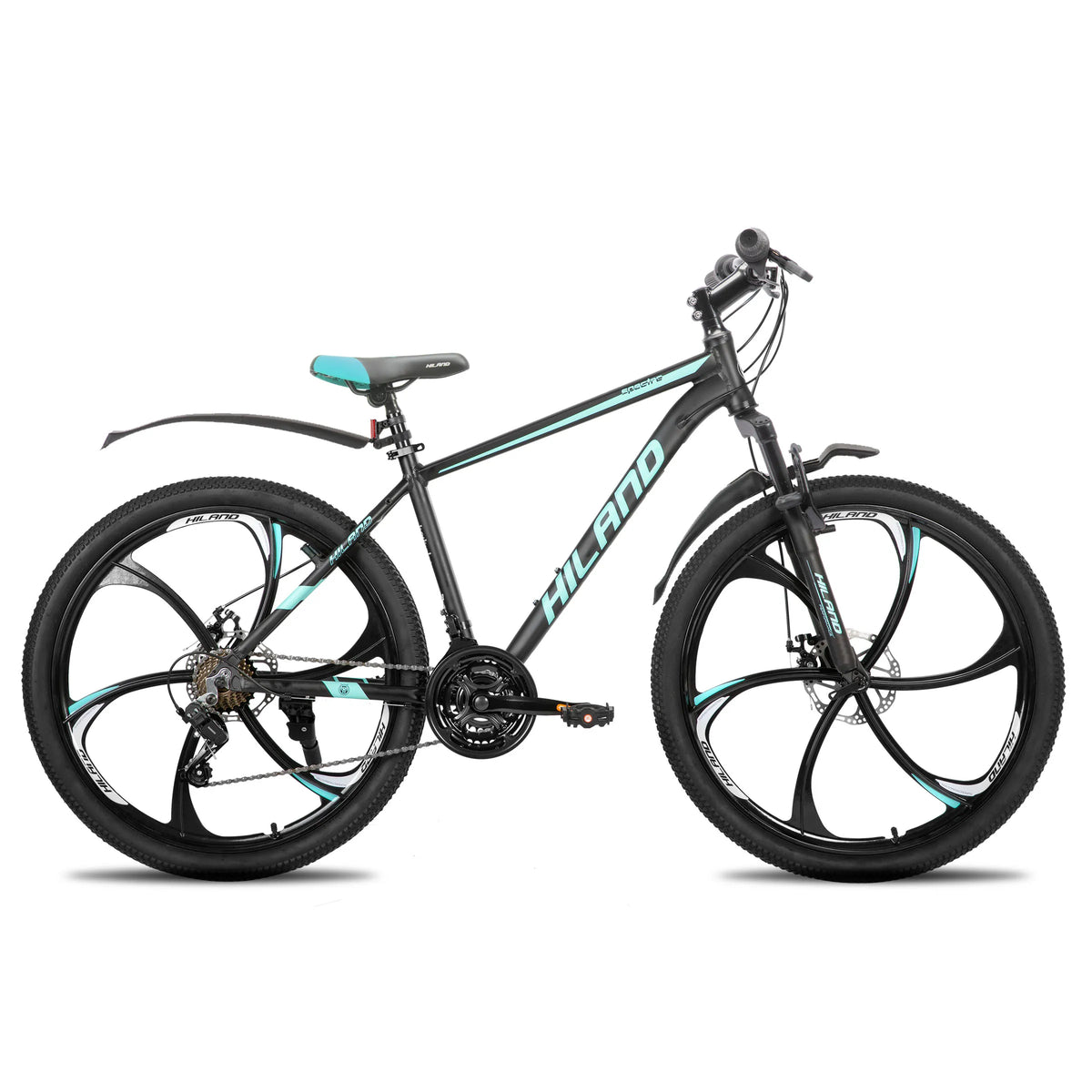 Bicicleta de montaña HILAND de 6 radios, transmisión de 18 velocidades, cuadro de aluminio, ruedas de 26 pulgadas, bicicleta con freno de disco para hombre y mujer, MTB para hombre