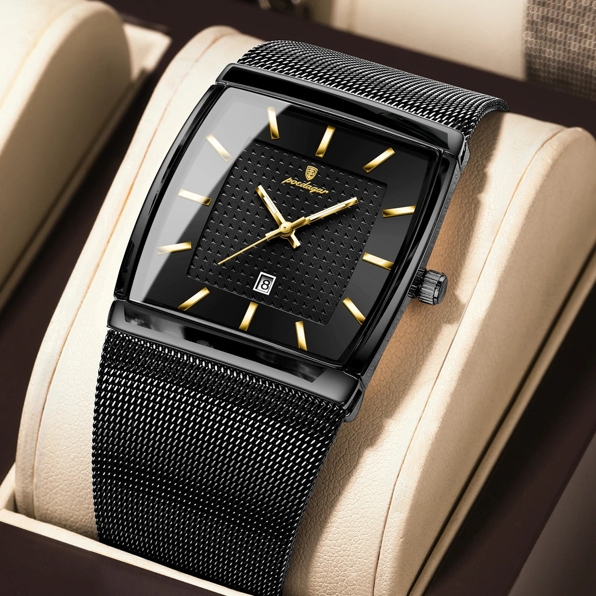 Reloj de pulsera de lujo para hombre POEDAGAR, resistente al agua, luminoso, con malla de acero inoxidable, fecha, reloj de cuarzo para hombre, estilo elegante y de negocios