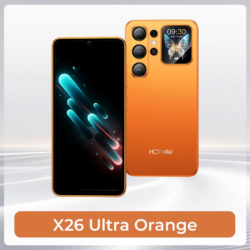 Smartphone HOTWAV X26 Ultra Android 16 ultrafino, pantalla grande de 6.75'' a 120Hz, Cyber Island, cámara de 13MP, 6GB RAM, 128GB ROM, batería de 5160mAh, carga rápida de 18W, ligero, 4G global, WiFi 6 y Bluetooth 5.4