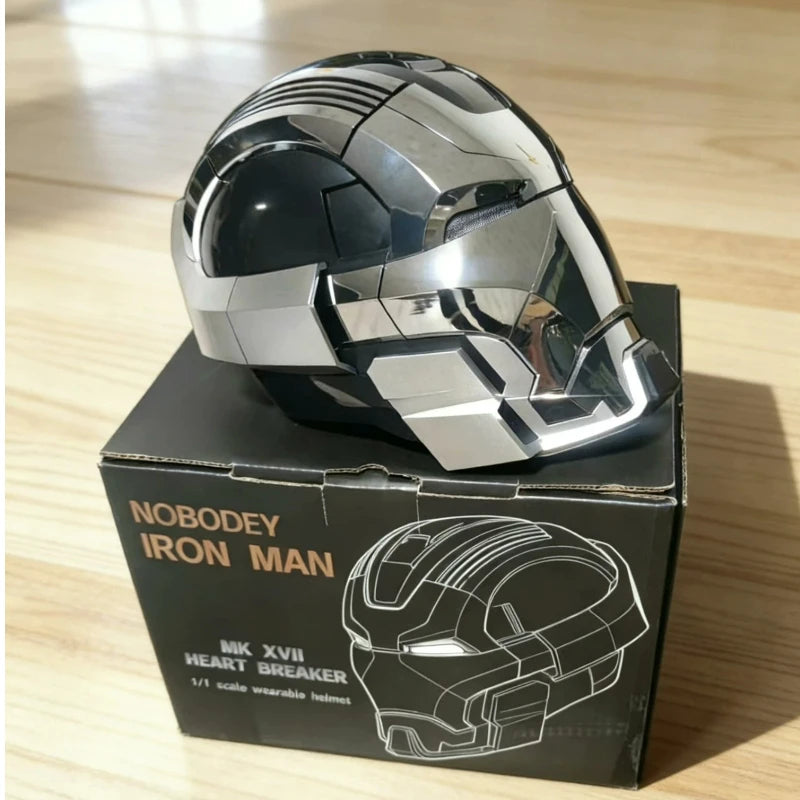Casco Iron Man Mk5, Versión Mejorada, Usable y Transformable, Apertura y Cierre Eléctrico Activados por Voz, Decoración Coleccionable