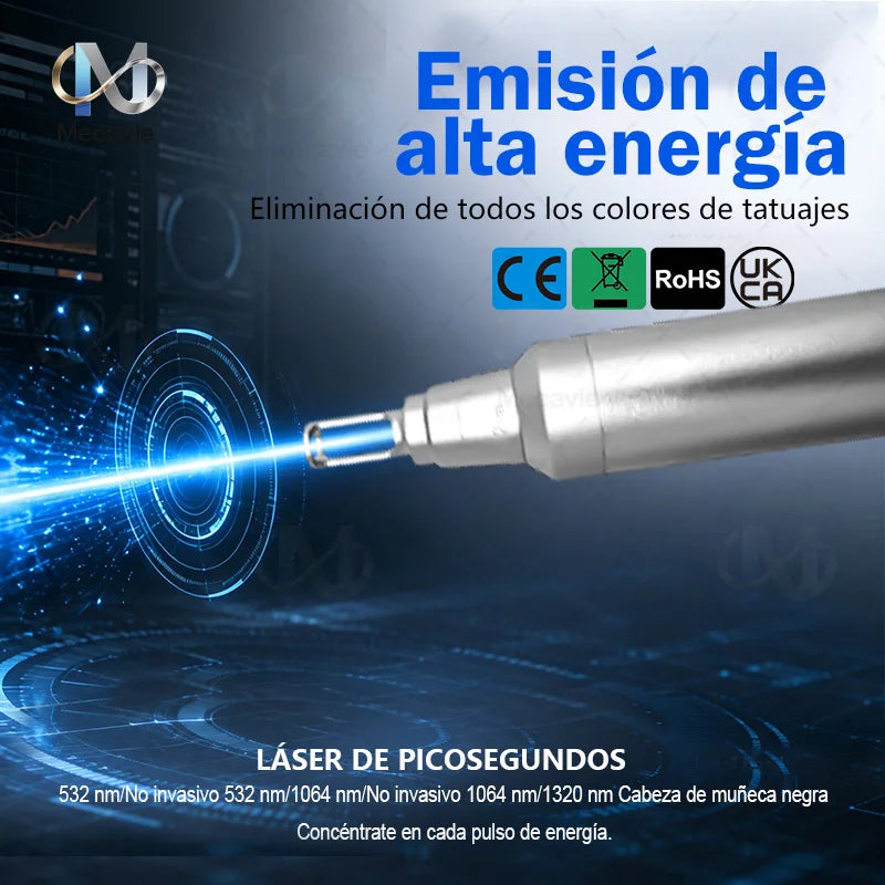 Máquina Portátil de Eliminación de Tatuajes con Láser de Picosegundos 2026 de 5000W 532nm 1064nm 1320nm Nd:yag