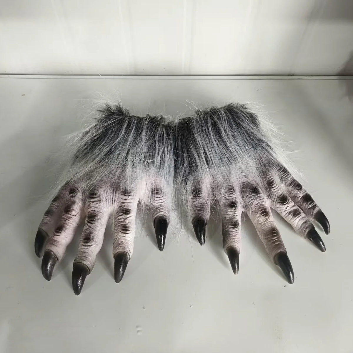 Kit de Disfraz de Cosplay de Hombre Lobo Talla Única para Halloween, Máscara de Lobo de Terror, Garras, Guantes, Disfraz para Juego de Roles, Broma, Fiesta de Cosplay