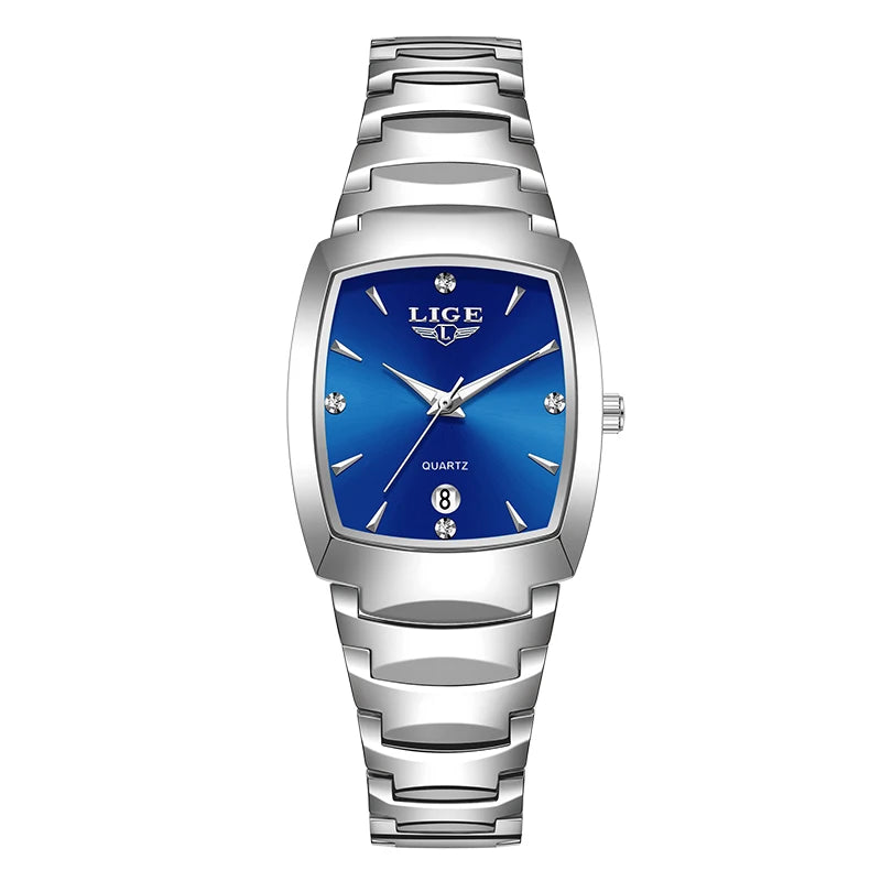 Nuevo reloj LIGE para mujer, elegante y a la moda, reloj de pulsera de cuarzo, resistente al agua 3ATM, con calendario, correa de acero, regalo para dama, Reloj Mujer