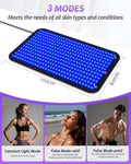 Jitesy - Alfombrilla para Lámpara de Bronceado de 100*60cm, 360 LED, Luz Azul, 460+490nm, 2 Modos: Constante y Pulsante, para Solárium