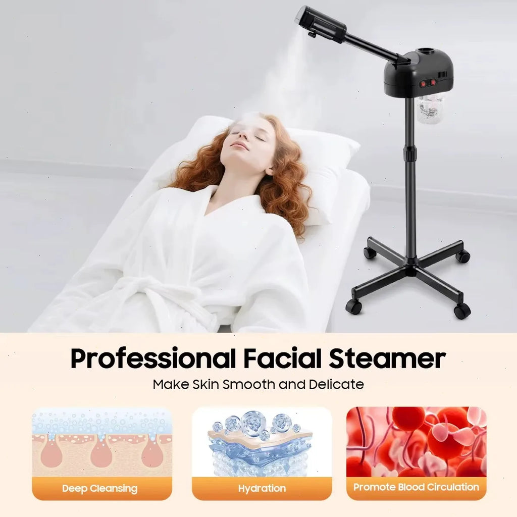 Vaporizador Facial, Máquina de Vapor Nano, Vaporizador Facial con Iones de Ozono, Spa en Casa para el Cuidado de la Piel, Hidratación, Limpieza y Relajación ﻿