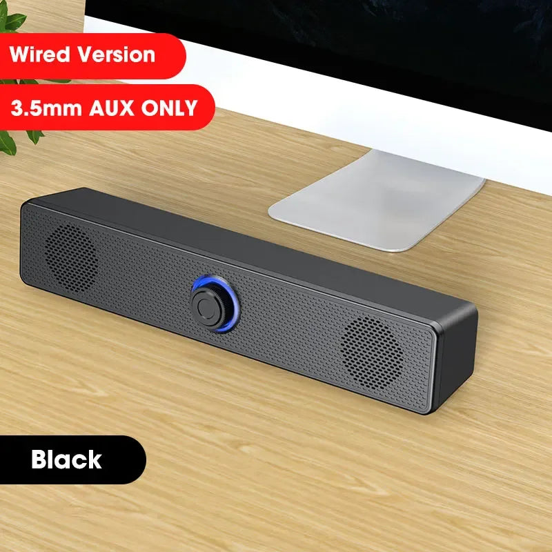 Barra de Sonido Bluetooth para TV, Computadora, Cine en Casa con Subwoofer, Sonido Envolvente 4D, Altavoz Estéreo con Cable, Bajos Potentes