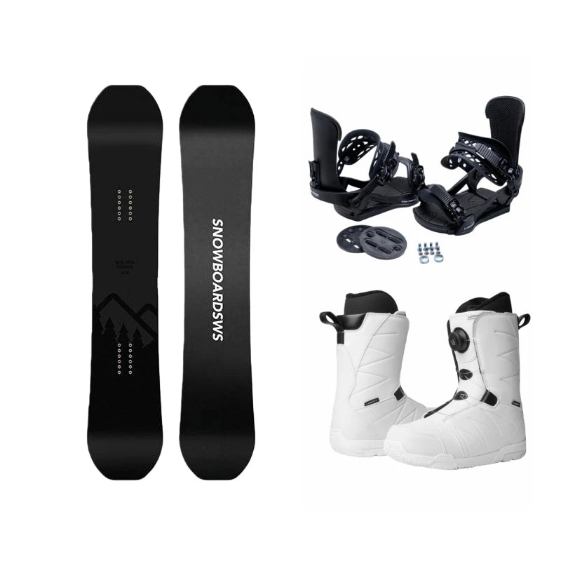 Tabla de Snowboard para Adultos, Hombres y Mujeres, Kit de Snowboard Universal para Invierno, Esquís, Set de Snowboard y Esquí, Freestyle con Núcleo de Madera
