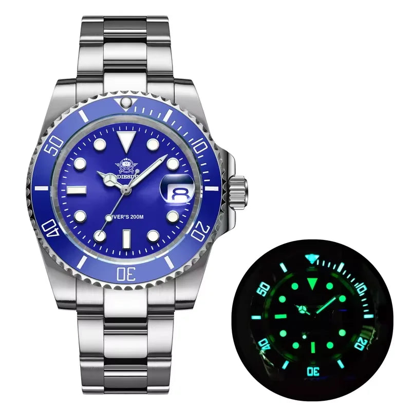 Reloj de pulsera de cuarzo para hombre ADDIESDIVE, reloj clásico con bisel de cerámica, estilo casual de negocios, resistente al agua 200m, luminiscente BGW9