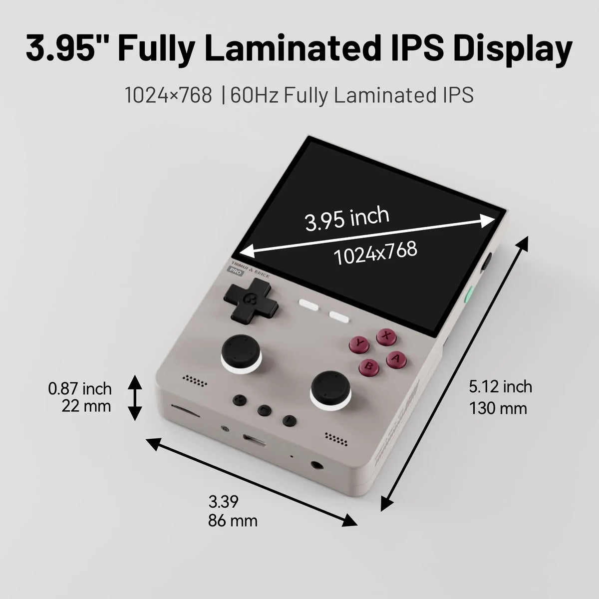 Consola de juegos portátil retro Trimui Brick Pro, construcción CNC unibody, batería de larga duración de 5000 mAh, joysticks de efecto Hall, pantalla IPS de 3.95", emulador Linux, regalo