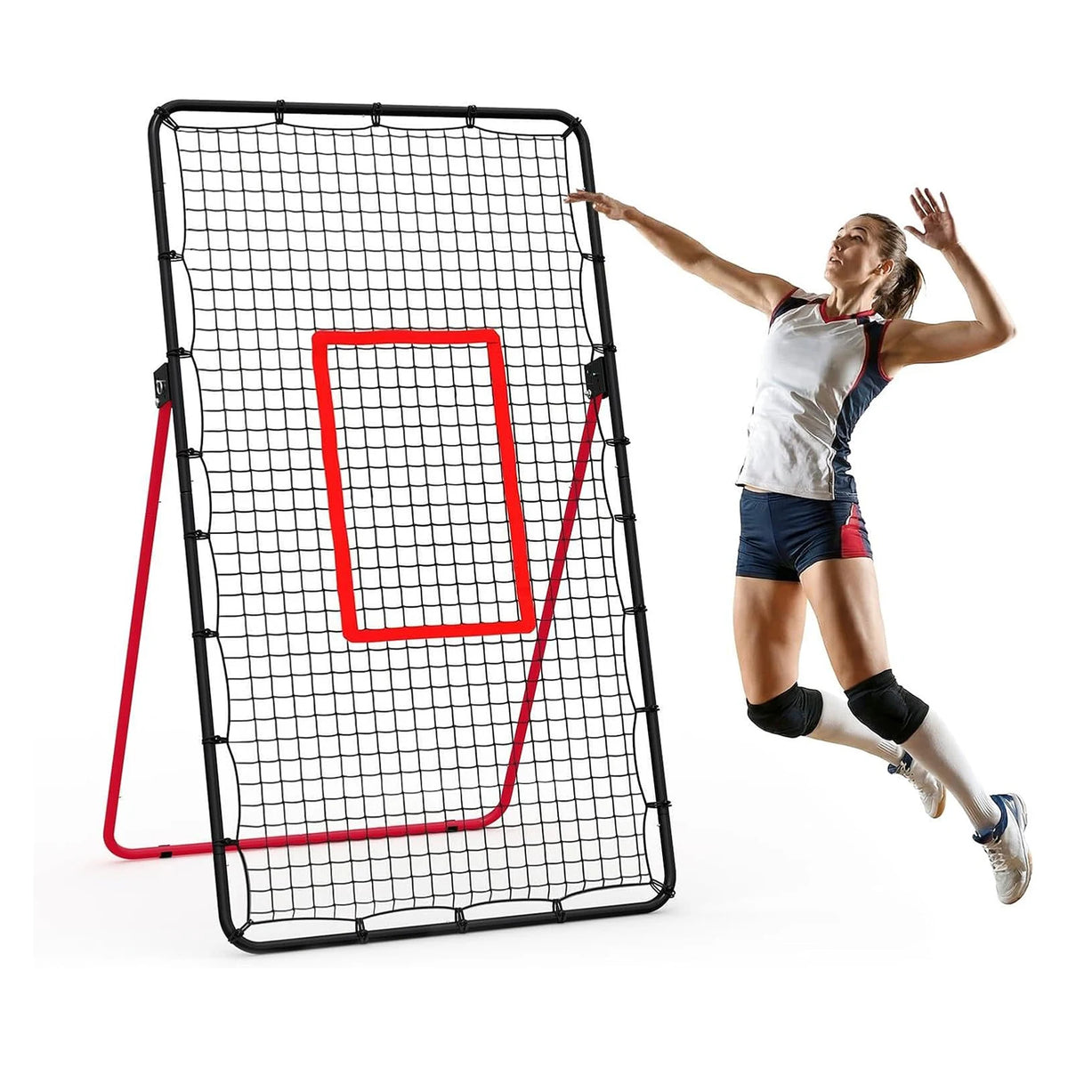 Red de Rebote Plegable y Ajustable para Voleibol, 178x101cm, Red de Entrenamiento Grande para Rebotes, Multiángulo para Bumping, Spiking y Setting