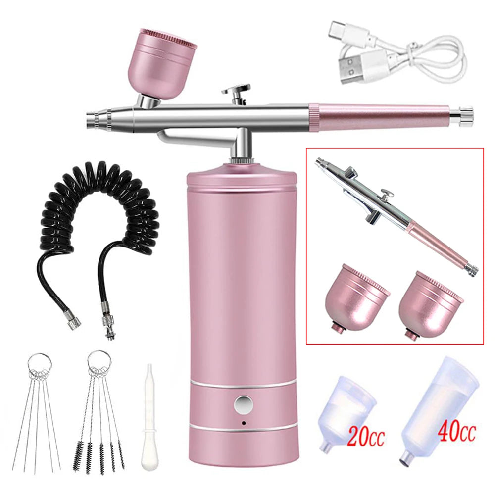 Aerógrafo para uñas con compresor, cepillo de aire portátil con compresor para decoración de uñas, pintura de pastel, aerógrafo artesanal, compresor para decoración de uñas
